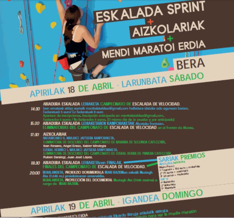XI MEDIA MARATON DE BERA; el proximo domingo 19 abril // BERAKO XI. ERDI LASTERKETA ; DATORREN IGANDEAREN 19an